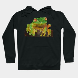 Cute Red Eyed Tropical Tree Frog Cut Out Hoodie